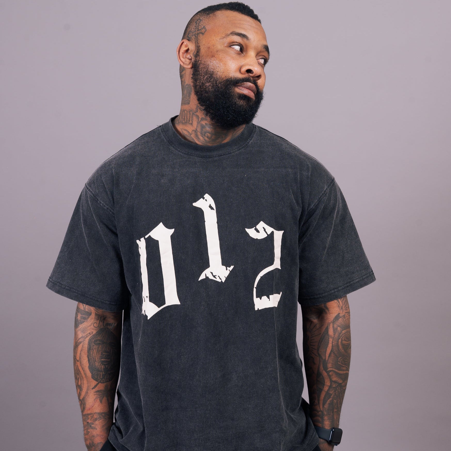 Black Acid Washed Essential Tee